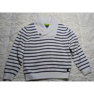 Janie and Jack Striped Shawl Collar Cotton Sweater – Boys Size 4